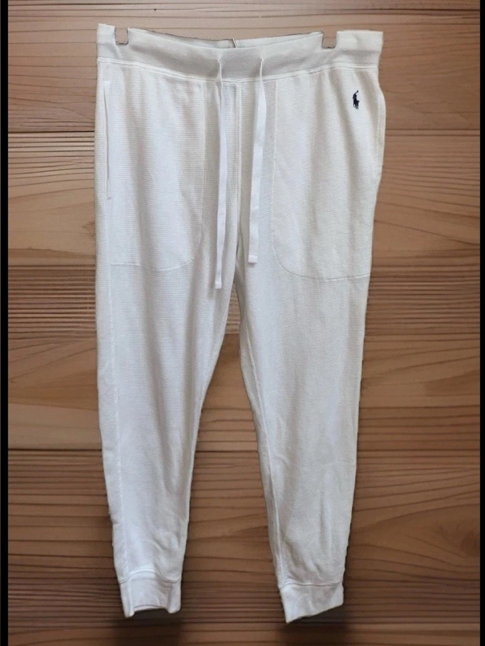 Polo by Ralph Lauren White Waffle Knit Two Pockets Lounge Pajama Pants Men's L